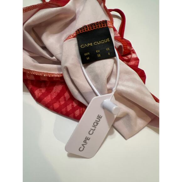 Cape Clique One Shoulder Tie Eye Graphic Cami Crop Top NWT Size 6 Medium - Picture 7 of 8